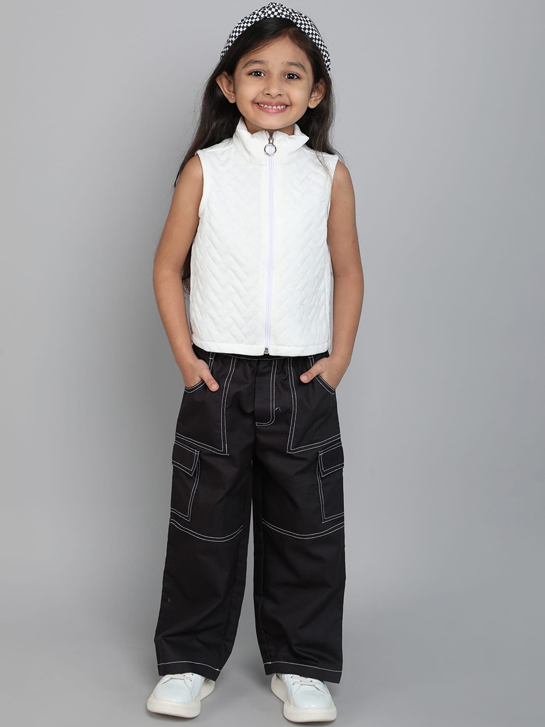 

taffykids Girls Floral Polyester Longline Tailored Jacket, White
