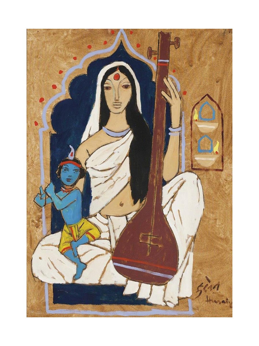 

Adventures India Beige & White Wooden Painting Wall Art