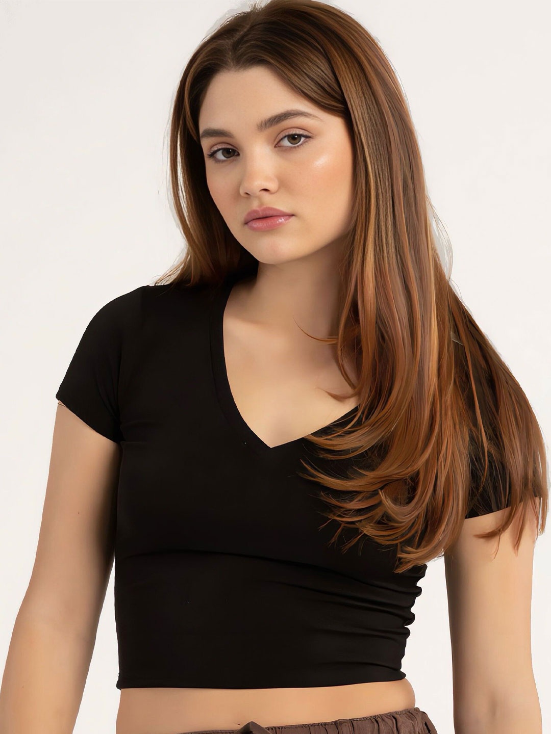 

sollobell Cotton Crop Top, Black