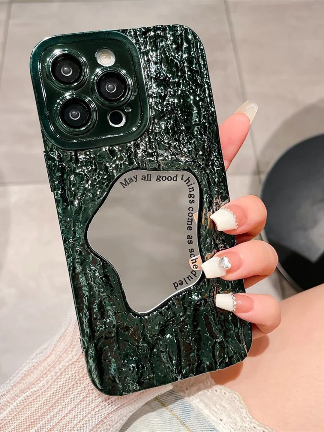 

Luxury Kase Geometric Printed iPhone 12 Pro Max Back Case Mobile Accessories, Green