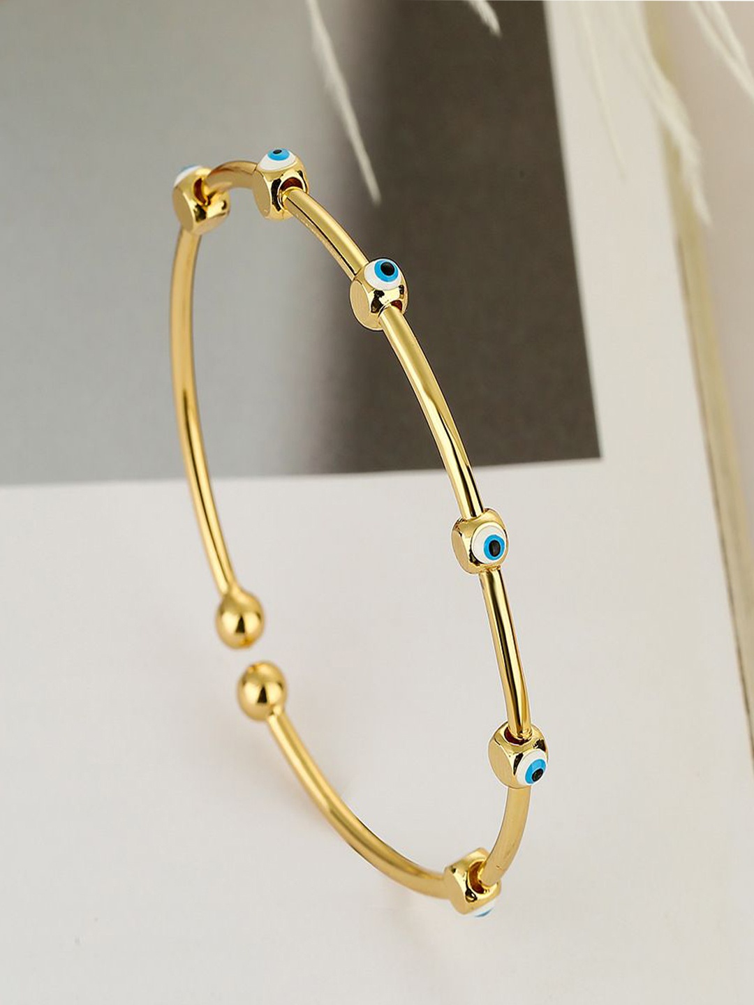 

Just Lil Things Women Gold Plated Evil Eye Wraparound Bracelet