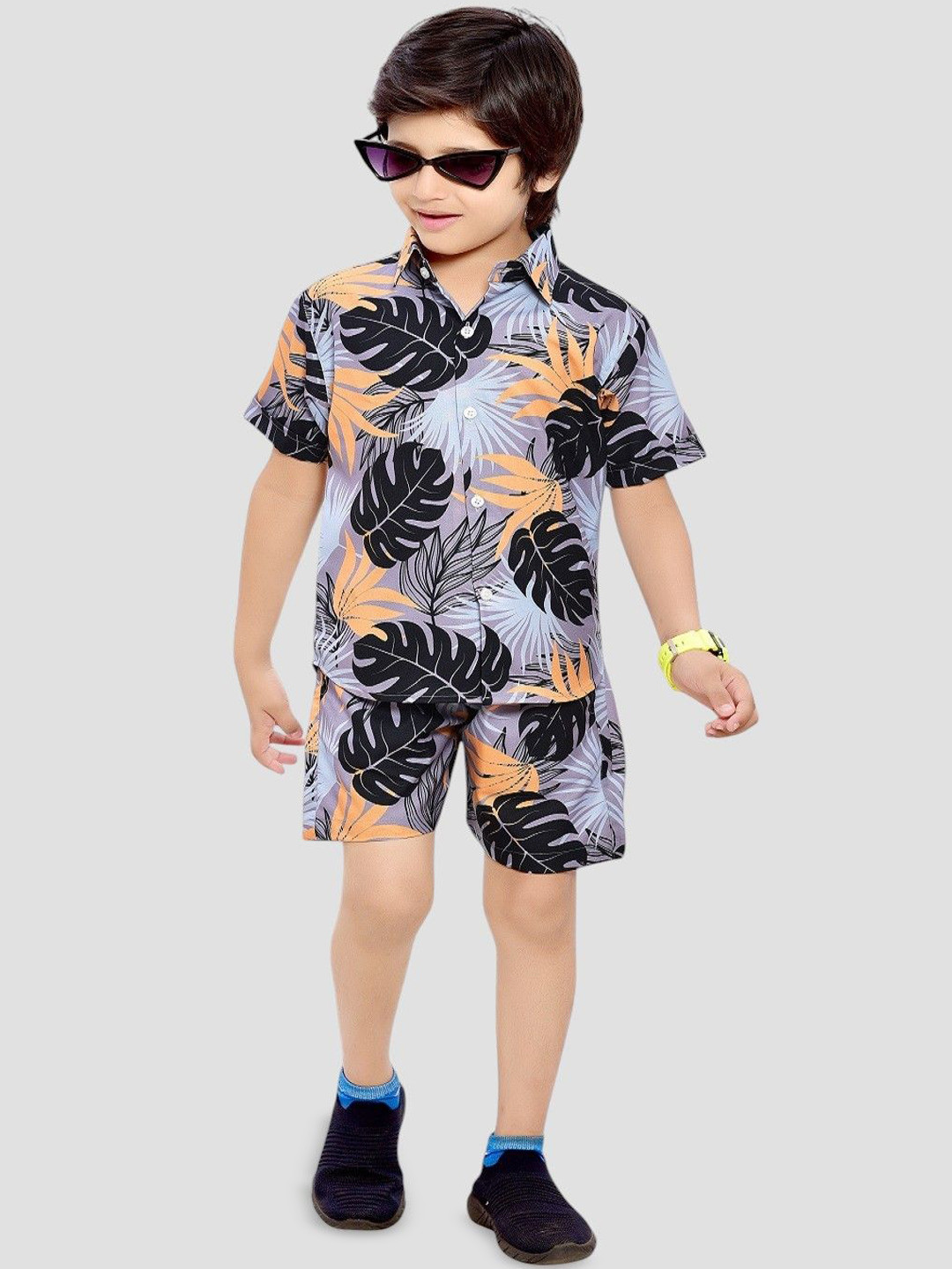 

BAESD Boys Printed Pure Cotton Clothing Set, Grey