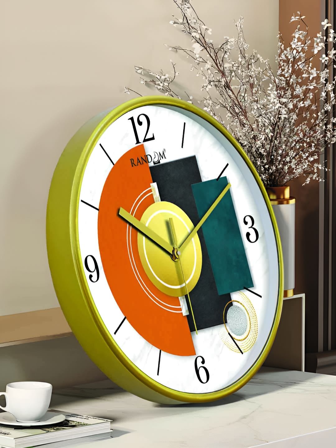 

RANDOM Printed Round Shaped Sweep Silent Movement Contemporary Wall Clock, Green