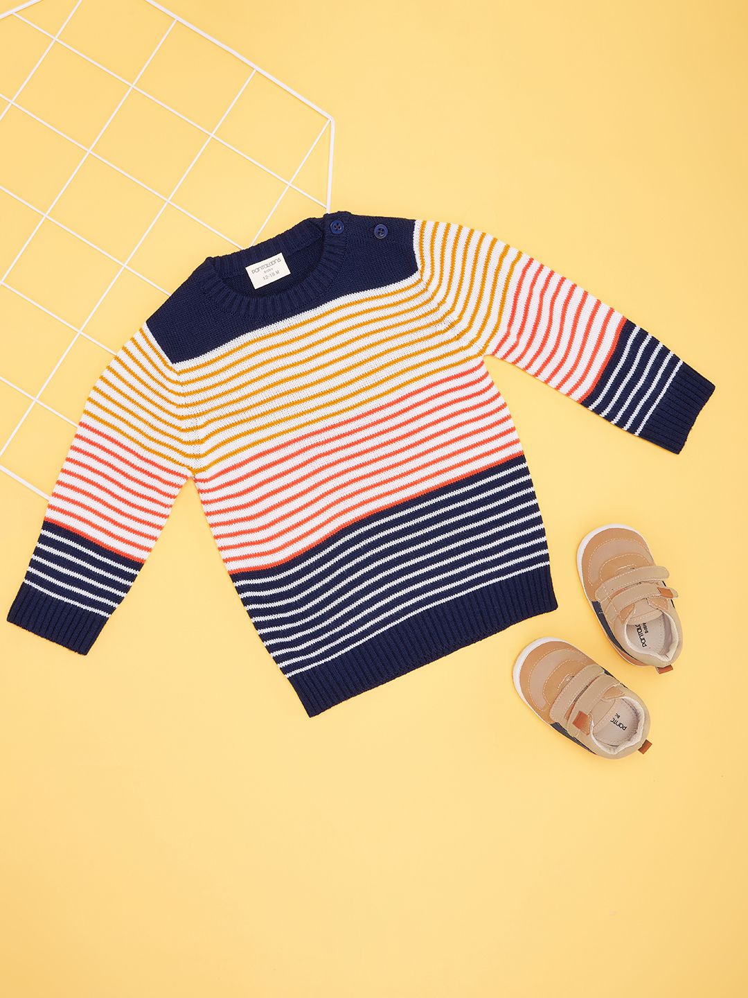 

Pantaloons Baby Boys Striped Pullover, Yellow