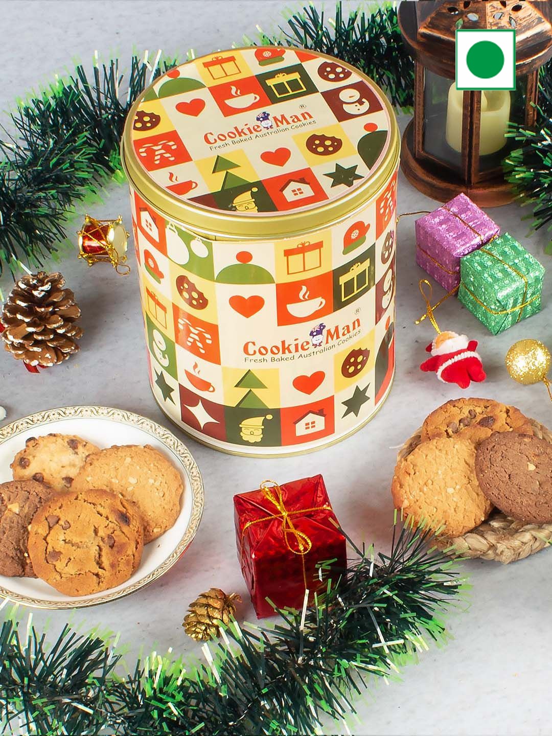 

Cookieman Unisex Assorted Cookies Gift 600 gm, Green