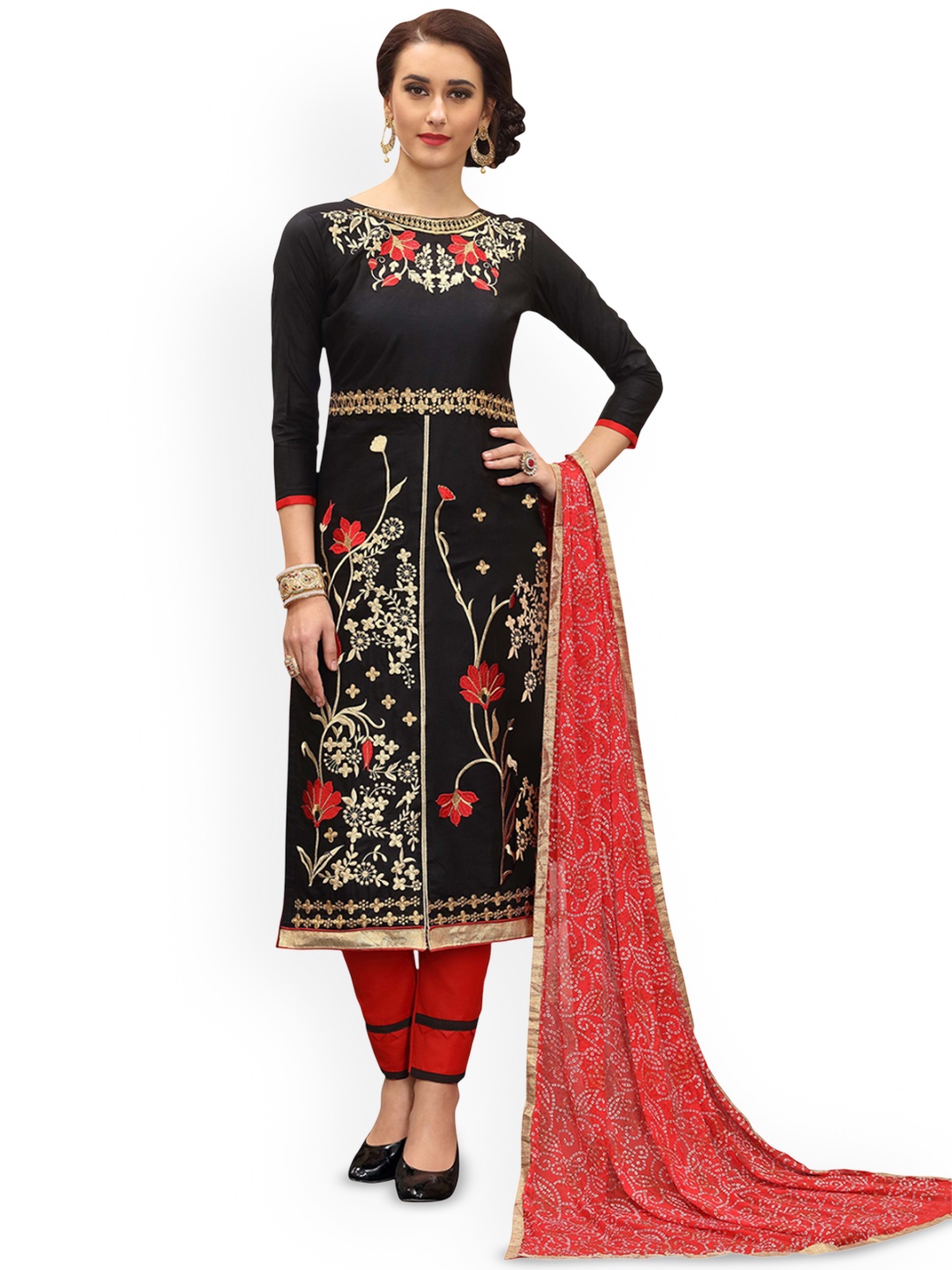 

Maroosh Embroidered Unstitched Dress Material, Black