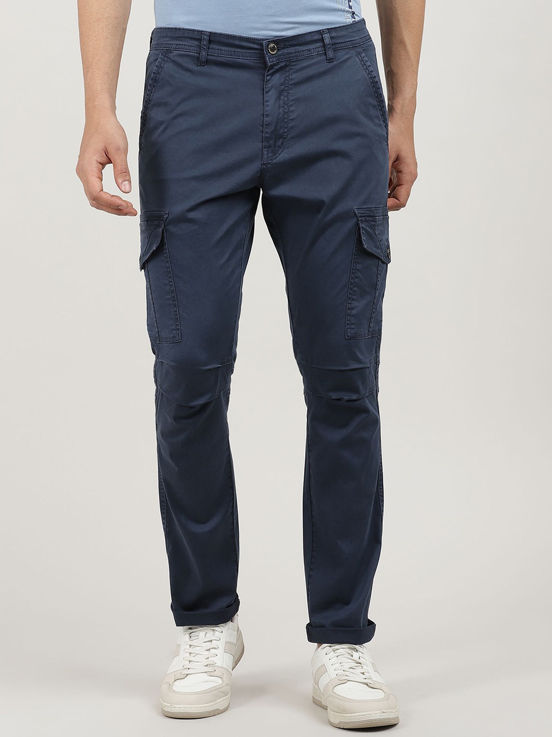 

DRAGON HILL Men Relaxed Cargos Trousers, Navy blue