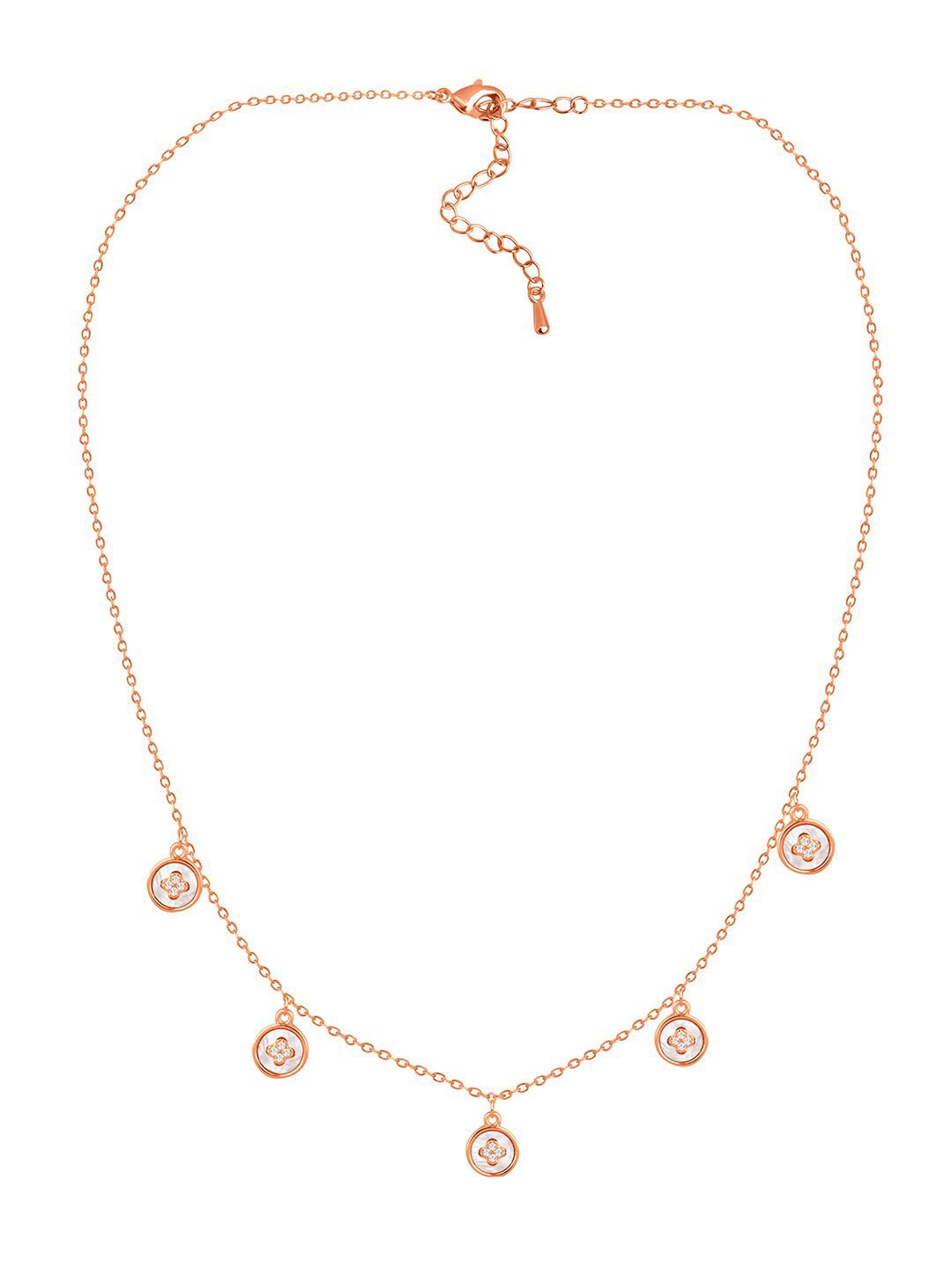 

Peora Rose Gold-Plated Cubic Zirconia Stone Studded Necklace