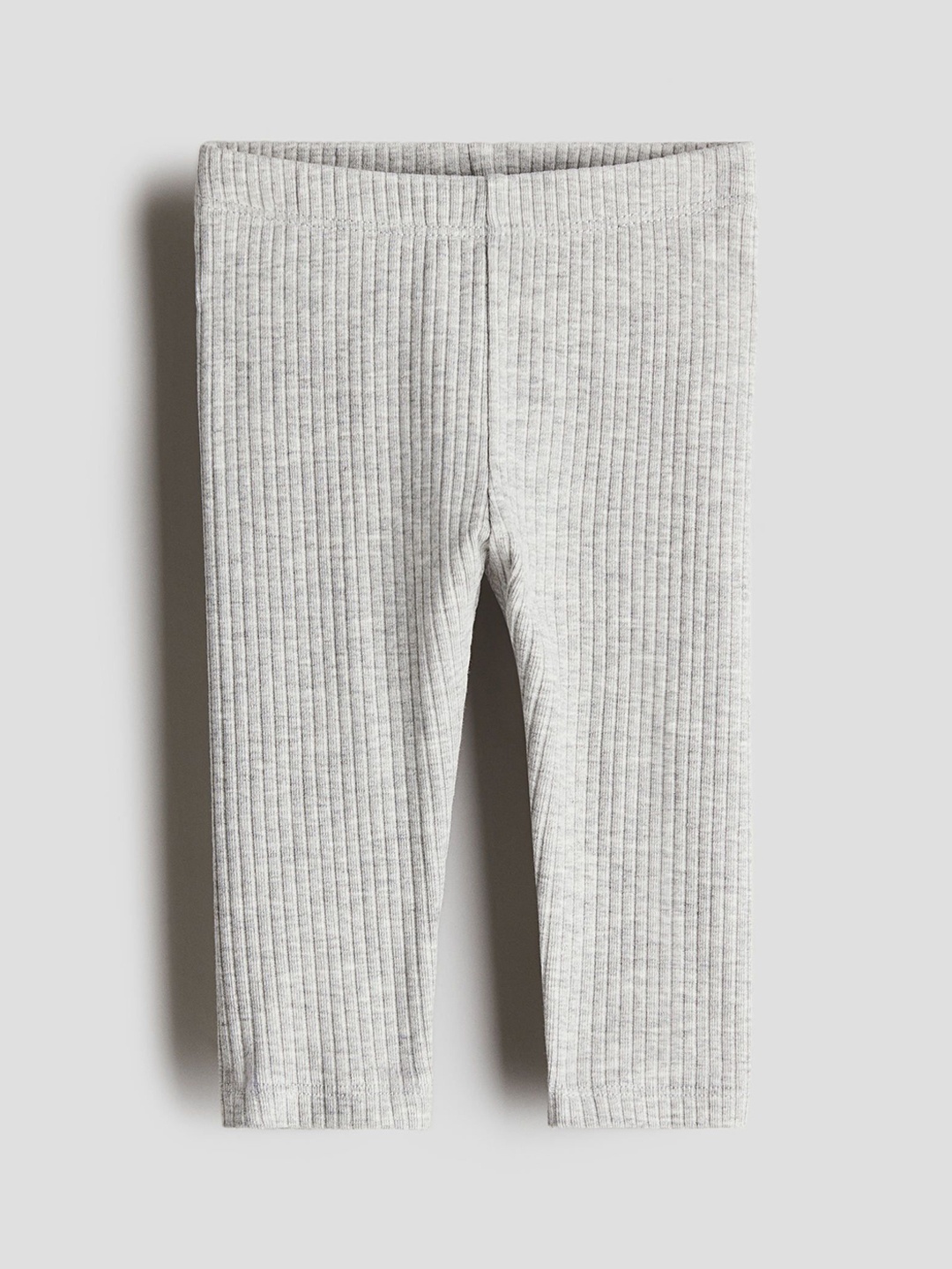 

H&M Ribbed Cotton Leggings, Grey