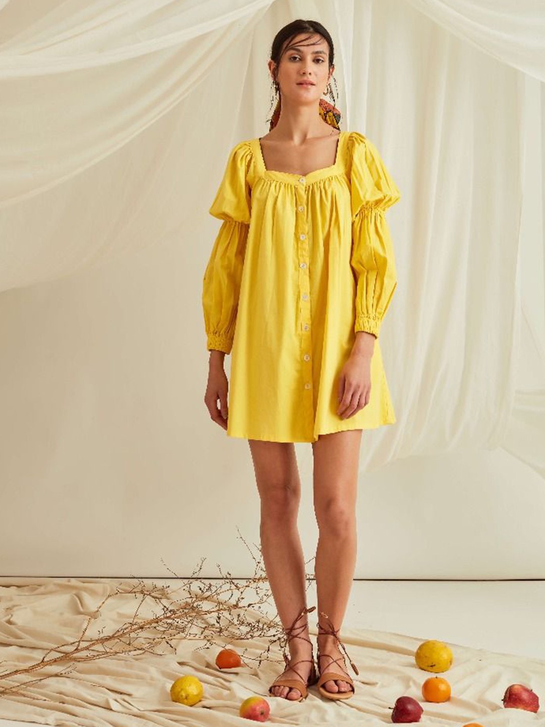 

Abhishti A-Line Dress, Yellow