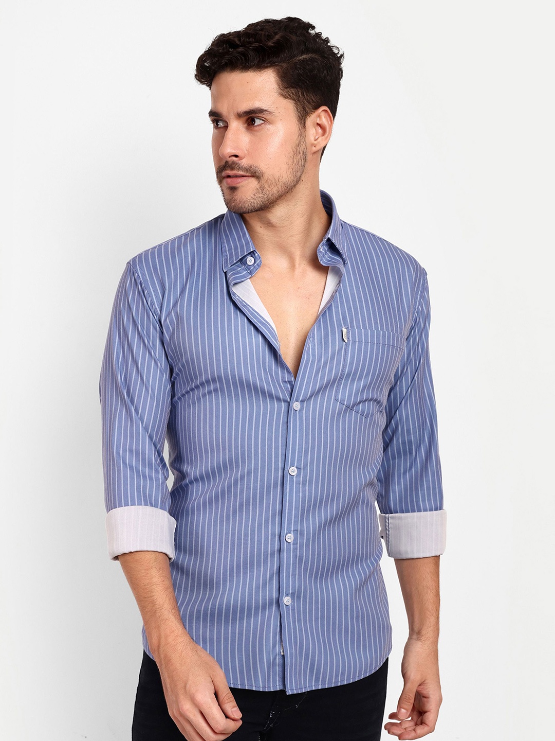 

Lewogle Men Opaque Casual Shirt, Blue