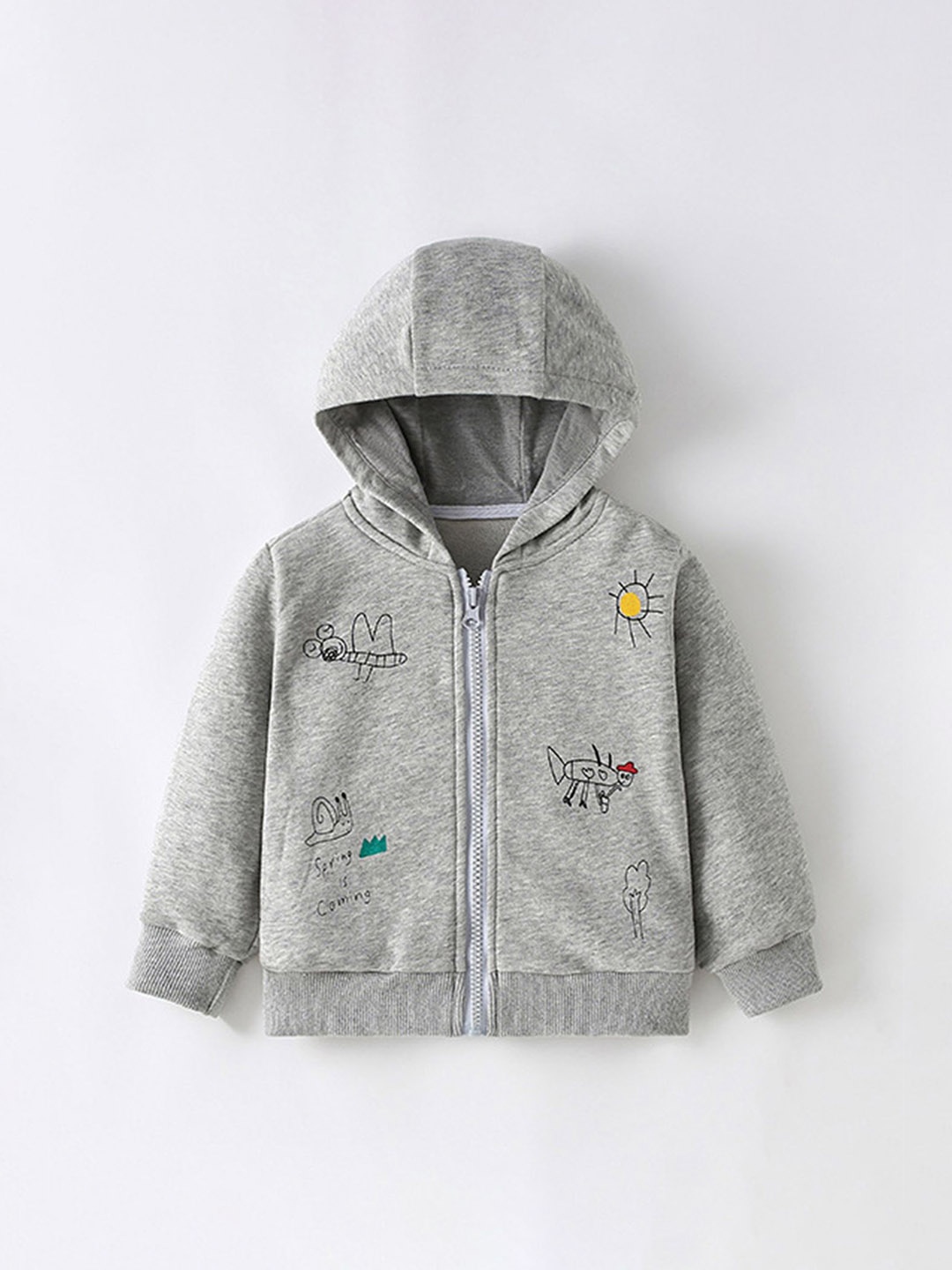 

LULU & SKY Boys Crop Tailored Jacket with Patchwork, Grey