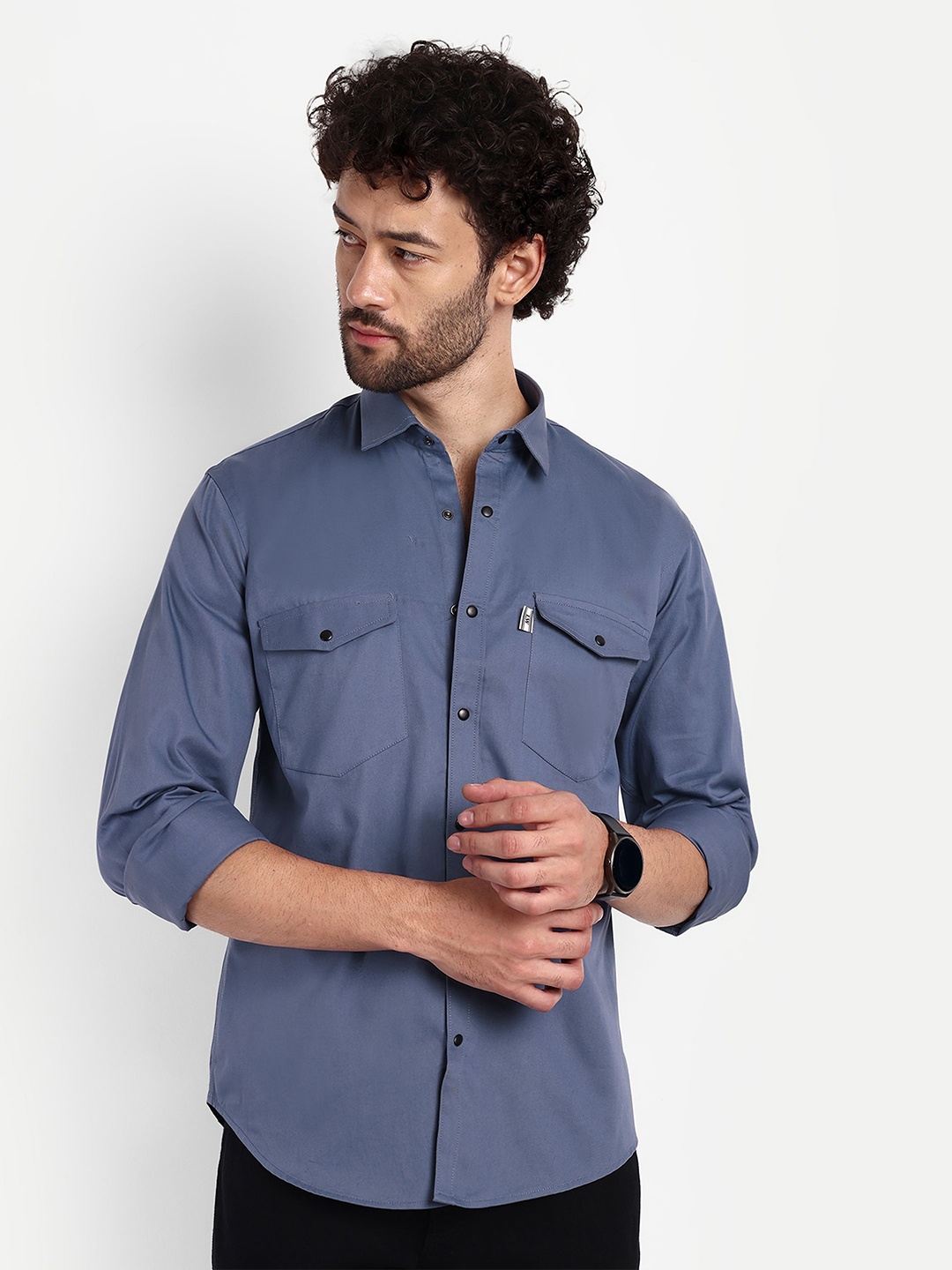 

Lewogle Men Opaque Casual Shirt, Blue