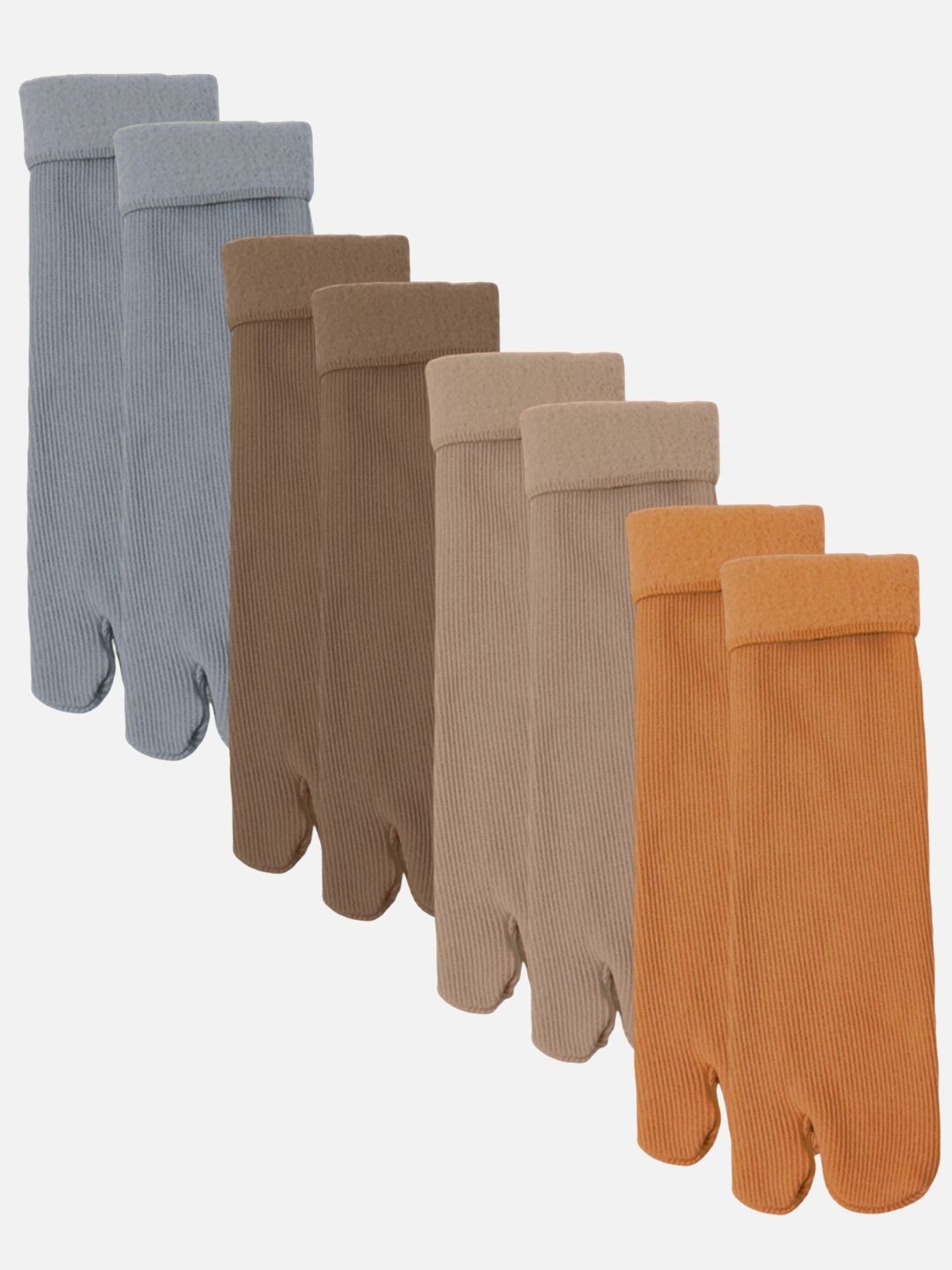 

FIMS Women Pack Of 4 Striped Calf Length Socks, Brown