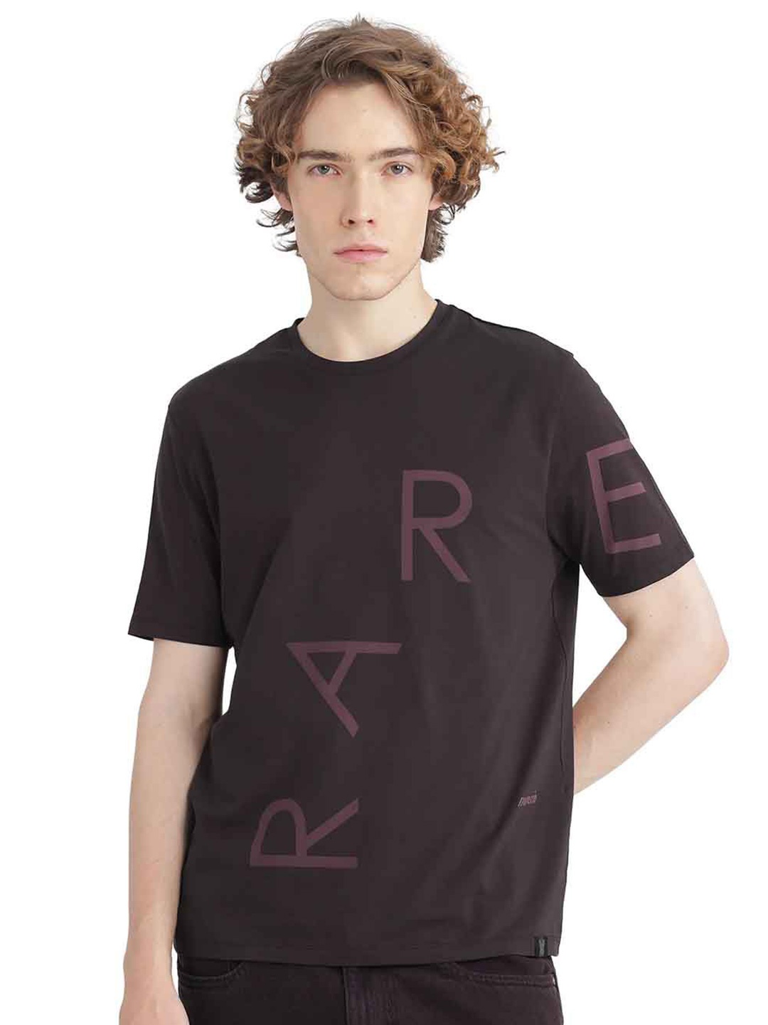 

RARE RABBIT Men Printed Pockets T-shirt, Brown