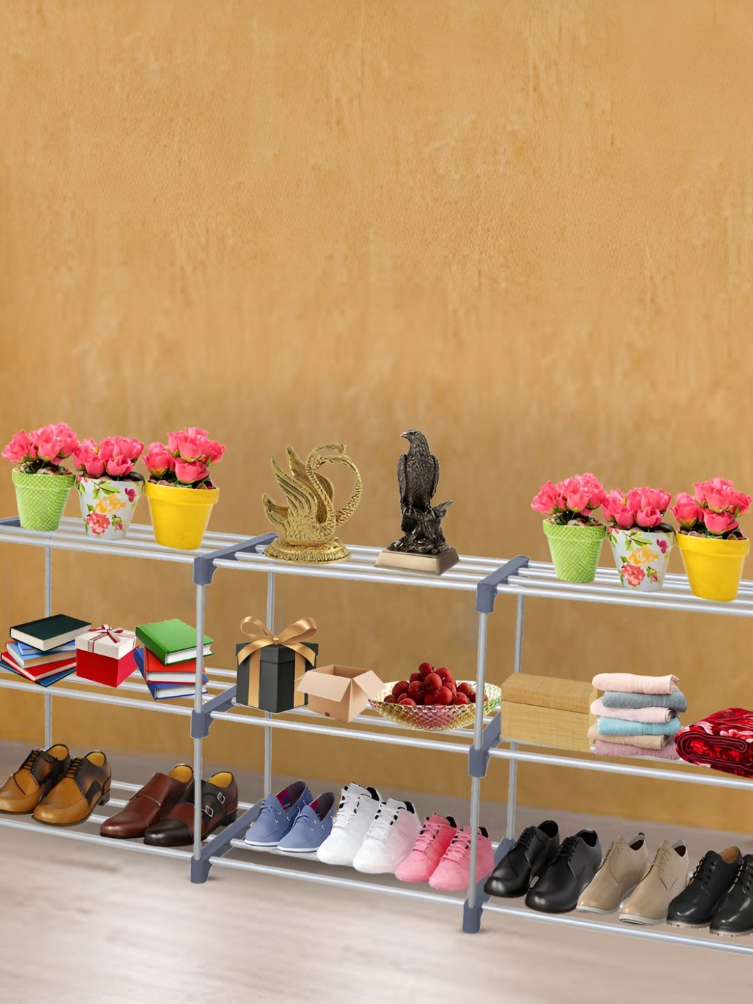 

Decent Hut Navy Blue 9-Tier Rectangle Stainless Steel Shoe Rack