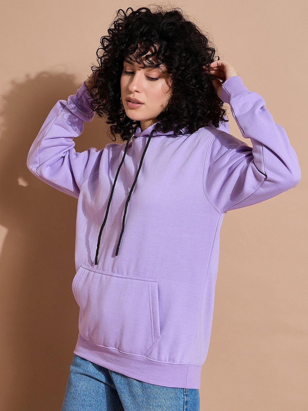 

The Roadster Lifestyle Co Loose Fit Long Sleeve Hooded Sweatshirt, Lavender