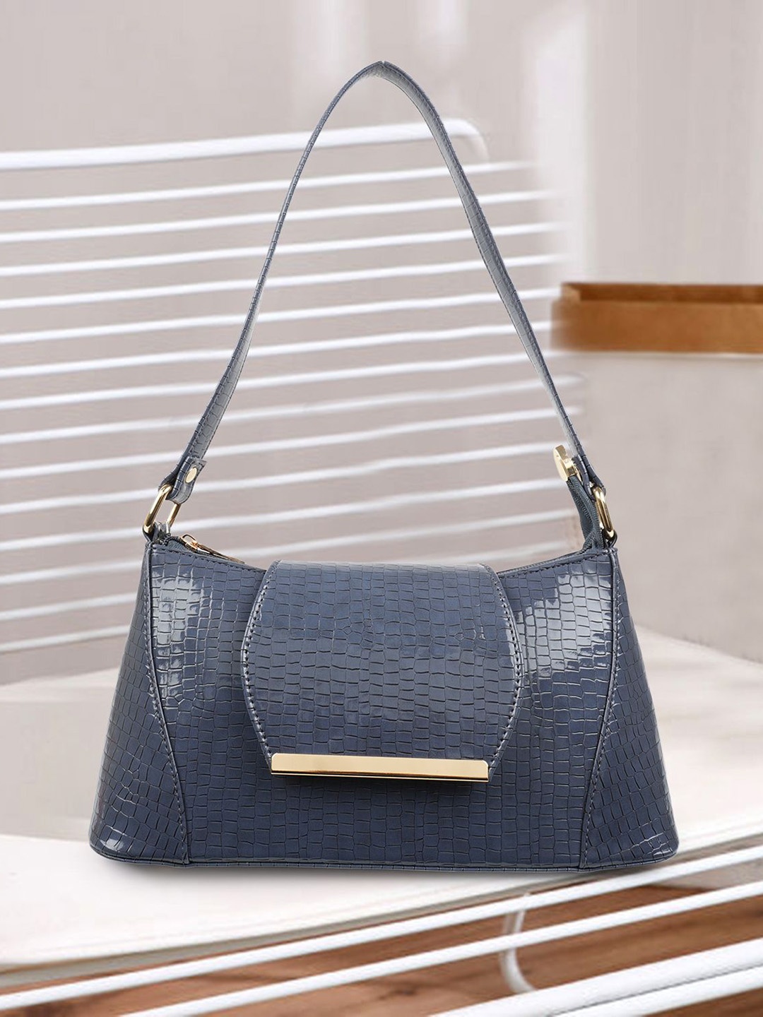 

SPOTIC Oversized Shopper Sling Bag with Cut Work, Blue