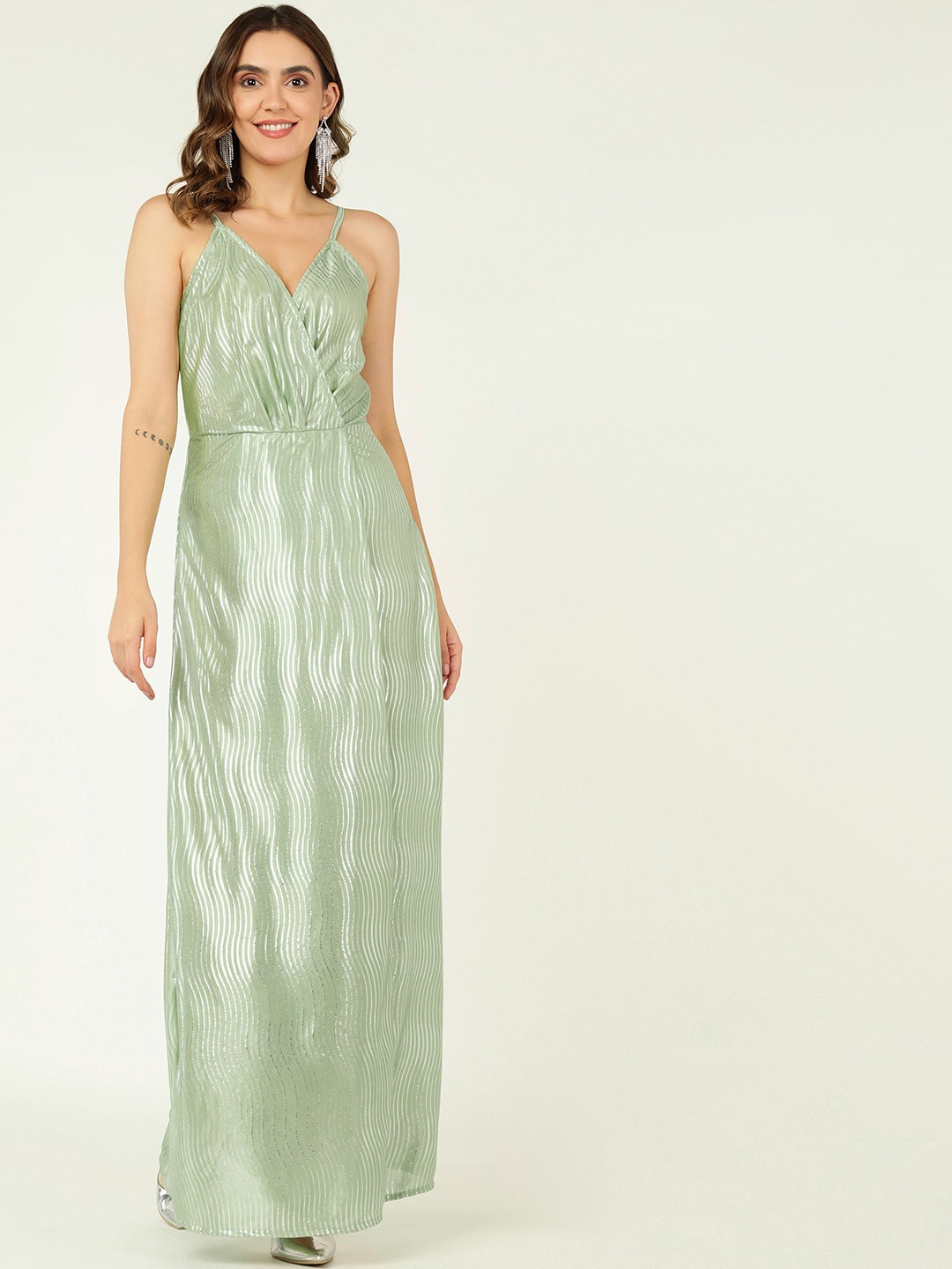 

DODO & MOA Embellished Georgette Maxi Dress, Green
