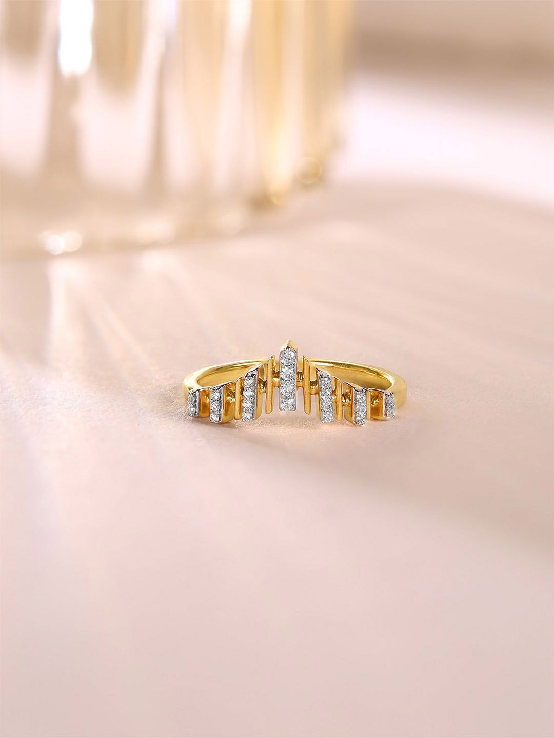 

Mia by Tanishq Women 14KT Radiant Horizon Gold & Diamond Finger Ring -1.8g
