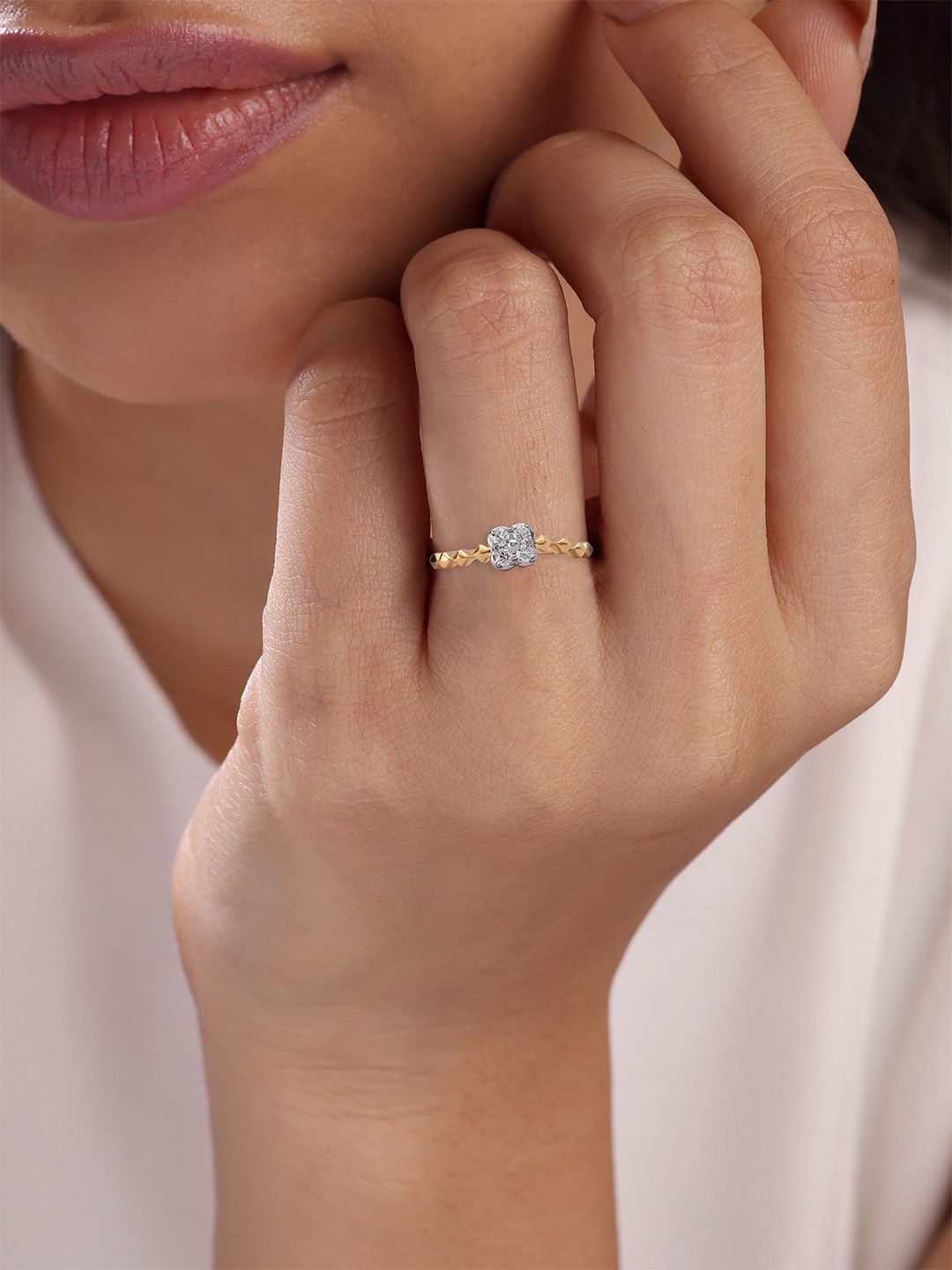 

Mia by Tanishq 14KT Finger Ring Diamond-1.69g, Gold