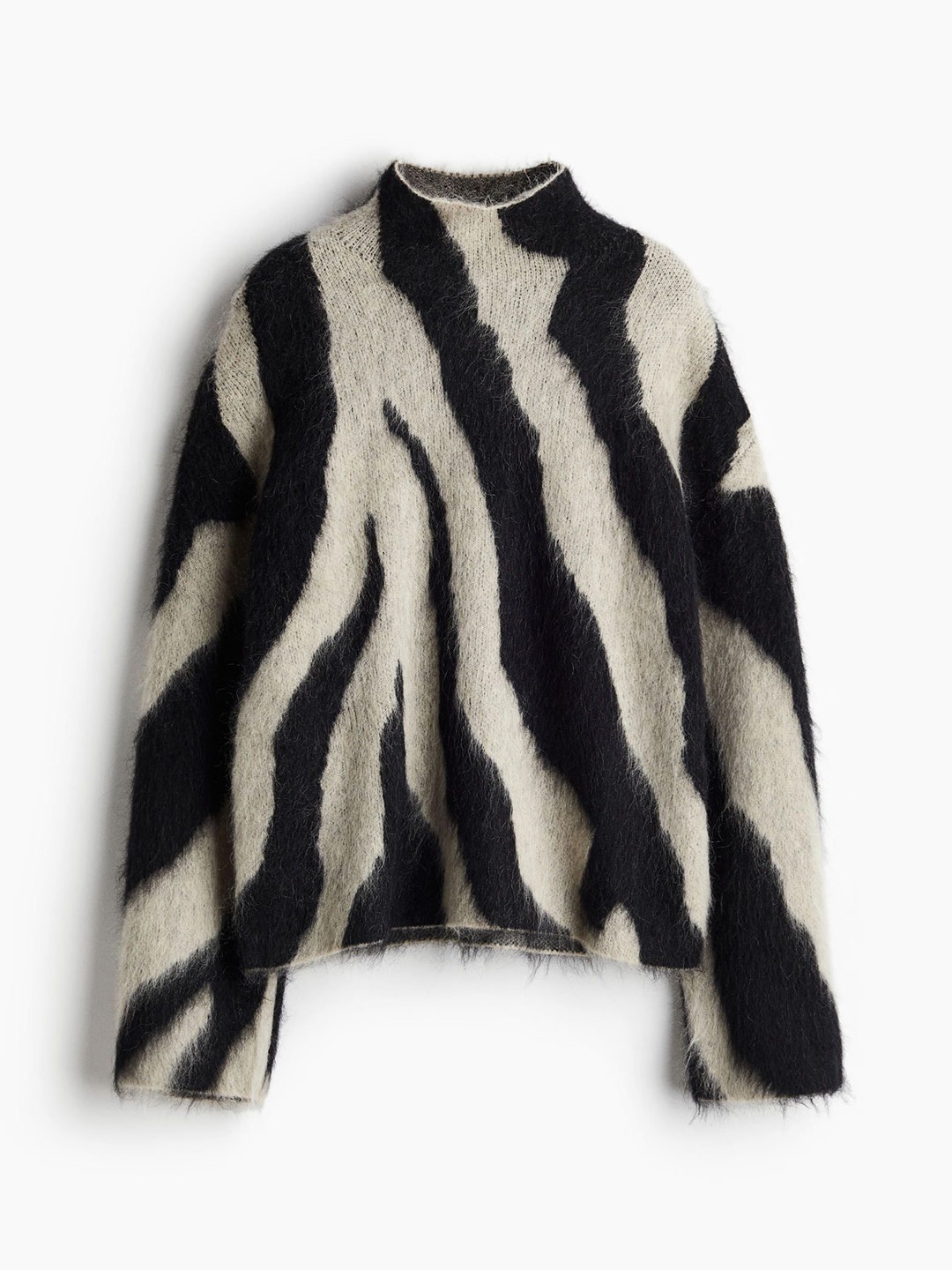 

H&M Mohair-Blend Turtleneck Jumper, Black