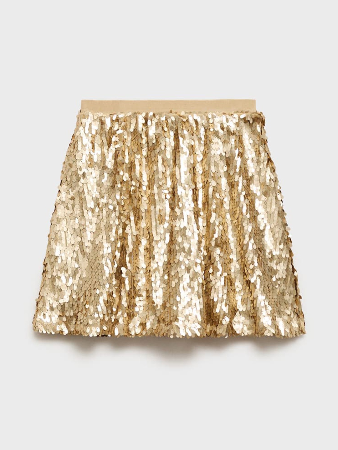 

Mango Kids Girls Sequined Flared Party Skirt, Gold