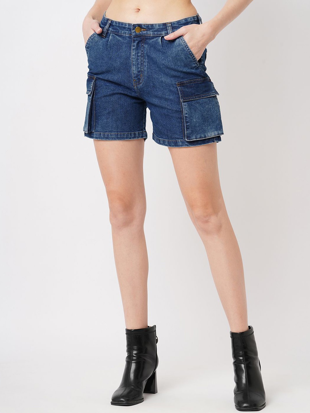 

GUTI Women Outdoor Denim Shorts, Blue