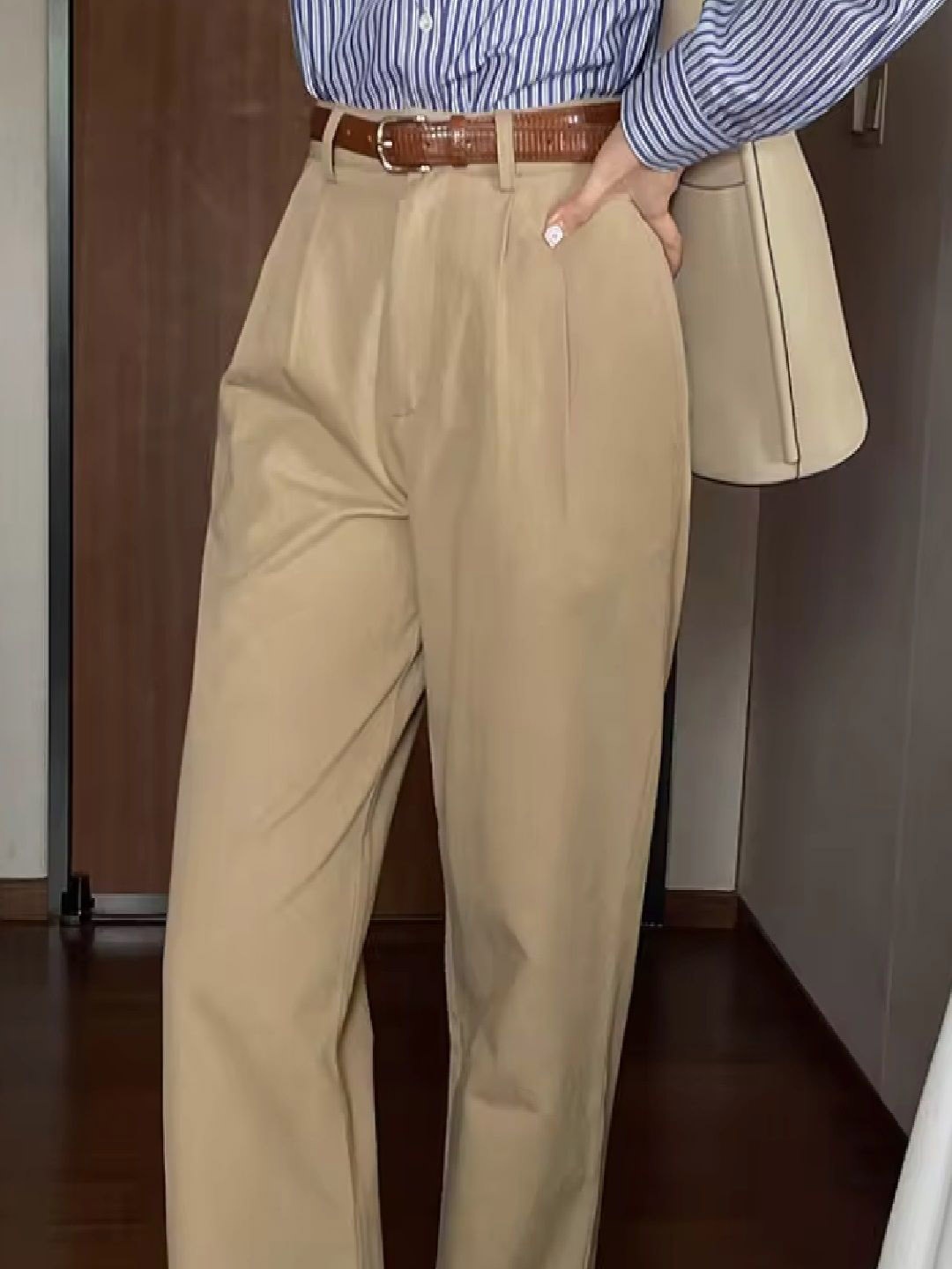 

StyleCast Women Pleated Trousers, Khaki