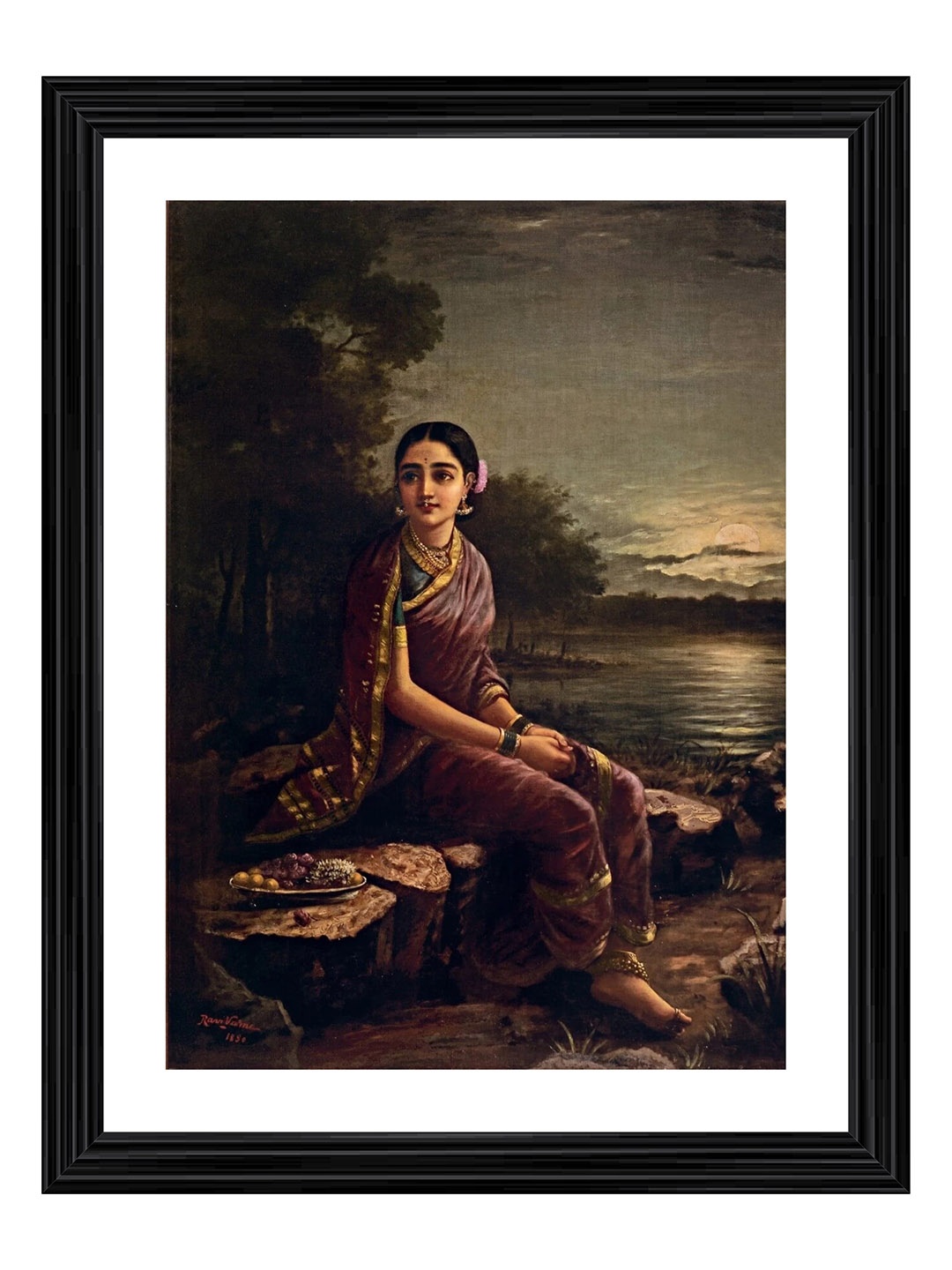

Adventures India White & Olive Green Wooden Painting Wall Art