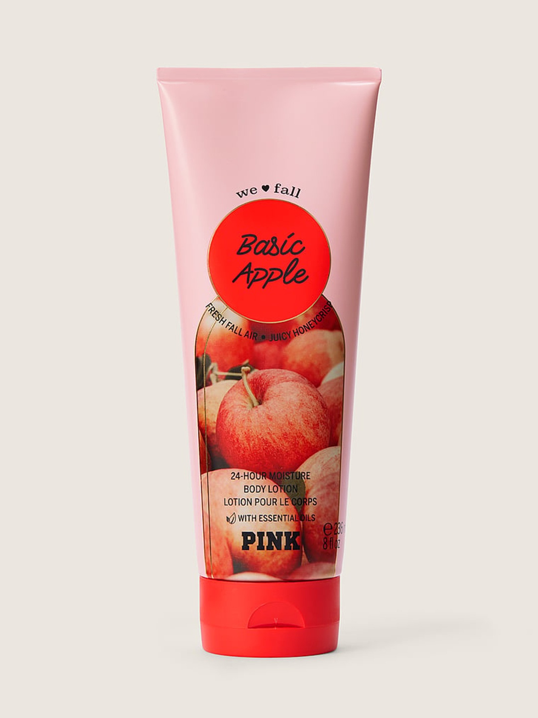 

Victoria's Secret Basic Apple Fragrance Lotion with Essential Oils - 236ml, Pink