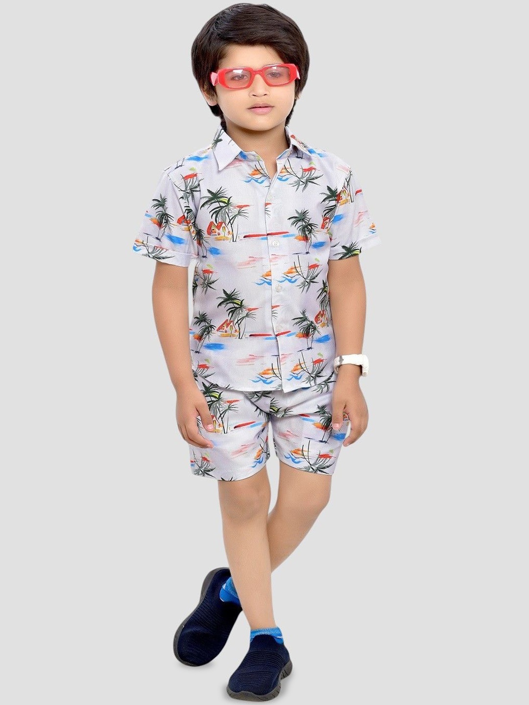 

BAESD Boys Printed Pure Cotton Clothing Set, White