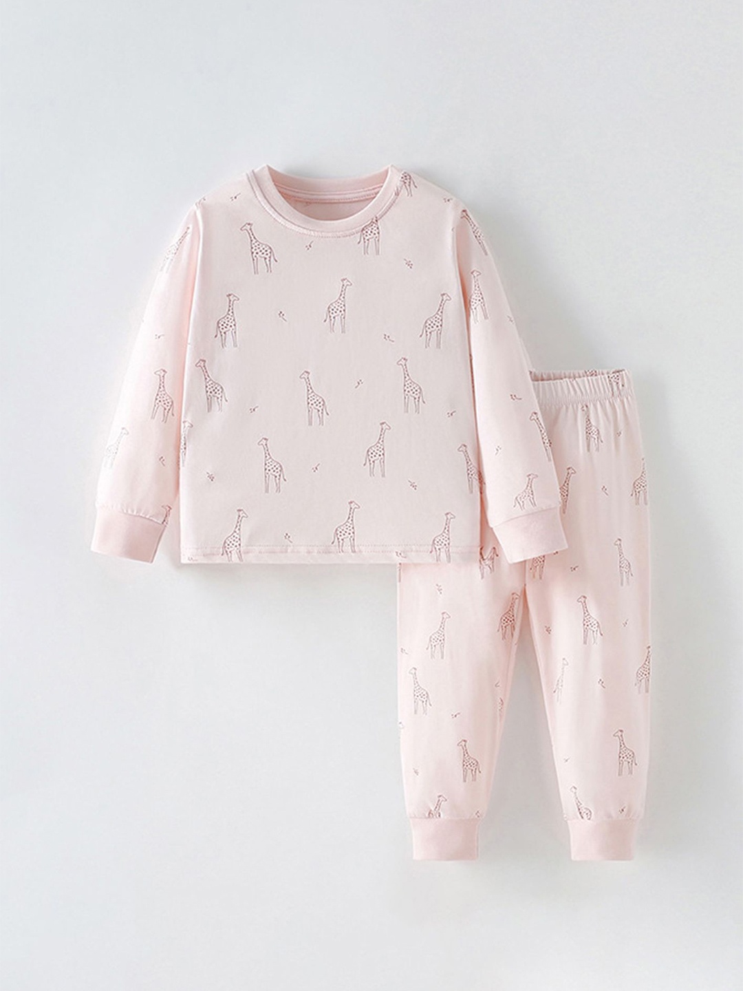 

LULU & SKY Girls Printed Night Suit, Pink