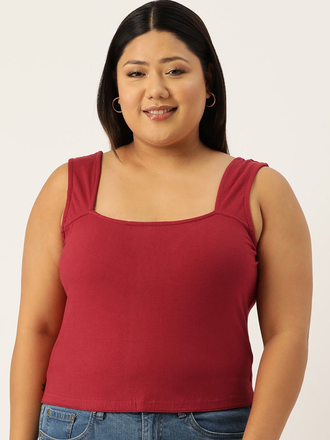 

theRebelinme Cotton Crop Top, Maroon