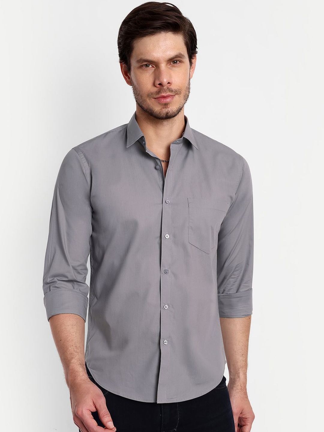 

Lewogle Men Opaque Casual Shirt, Grey