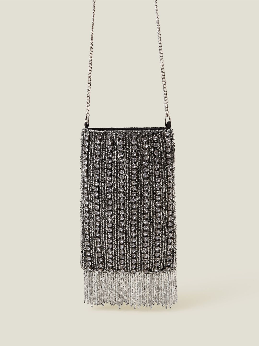 

Accessorize Embroidered Embellished Purse Clutch, Silver