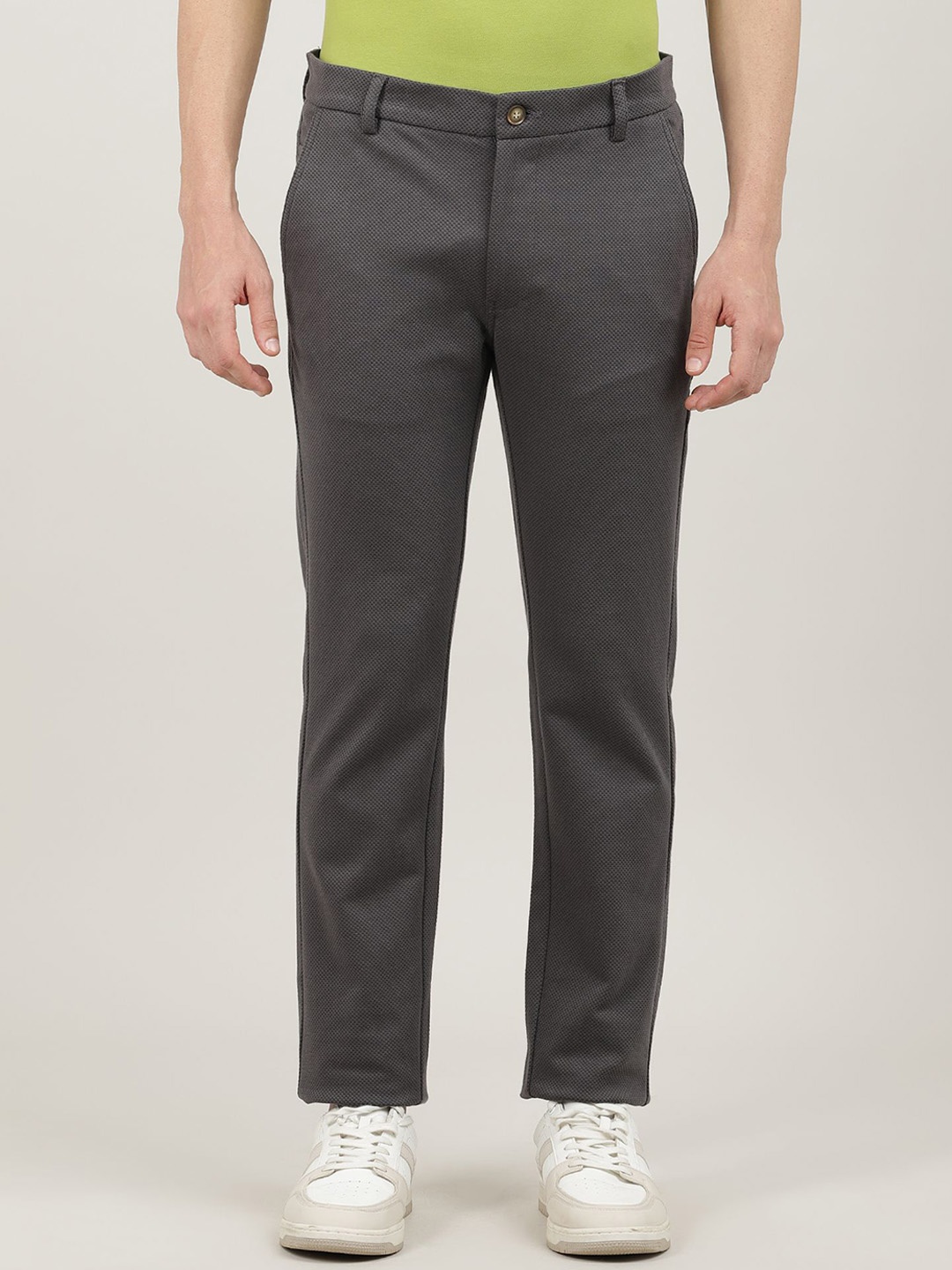 

DRAGON HILL Men Urban Slim Tapered Fit Chinos Trousers, Grey