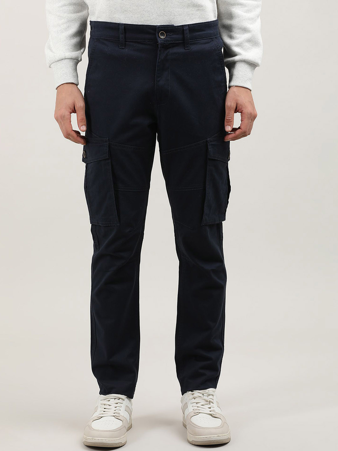 

DRAGON HILL Men Relaxed Cargos Trousers, Navy blue