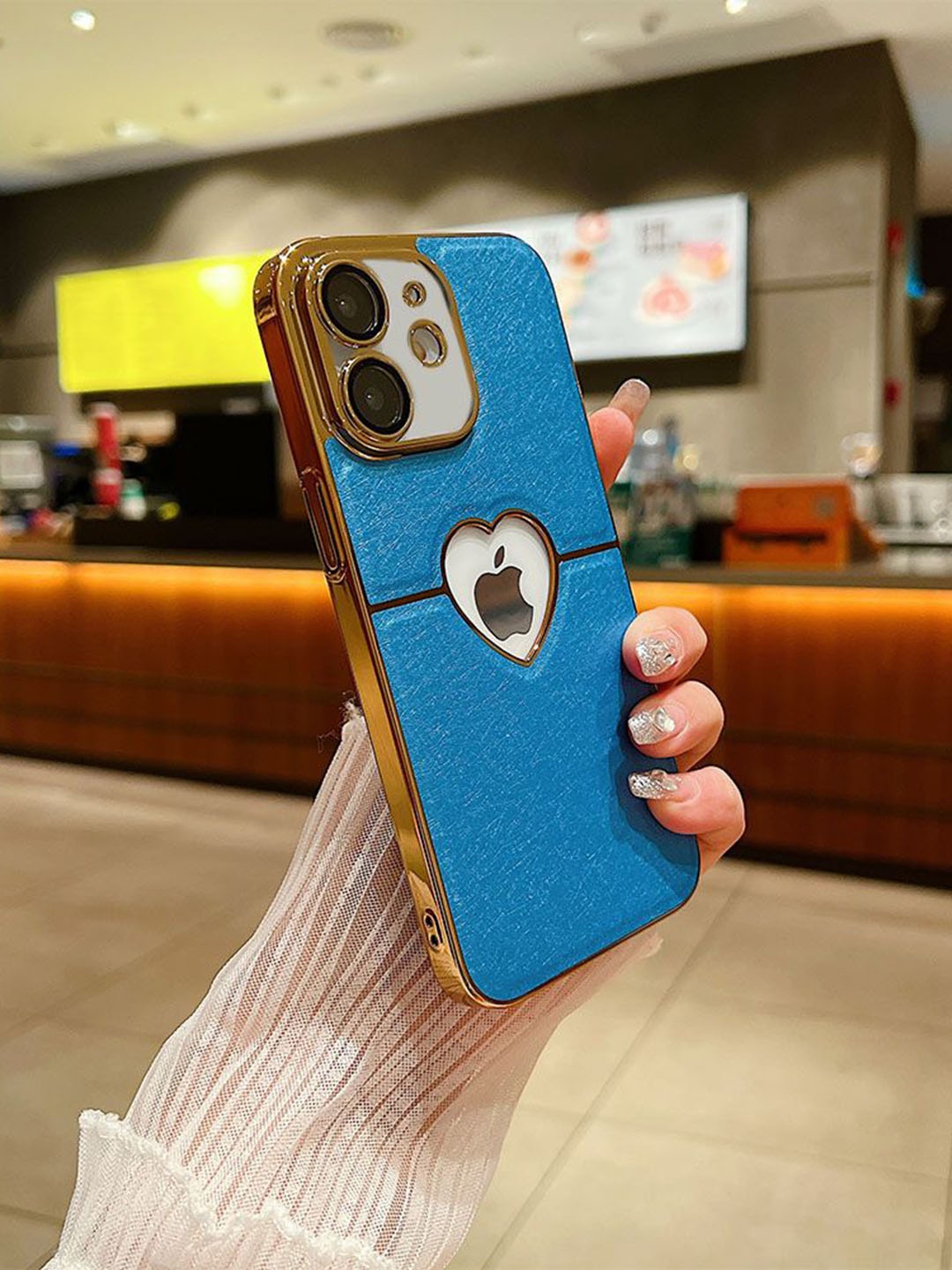 

Luxury Kase Textured Printed iPhone 11 Back Case, Blue