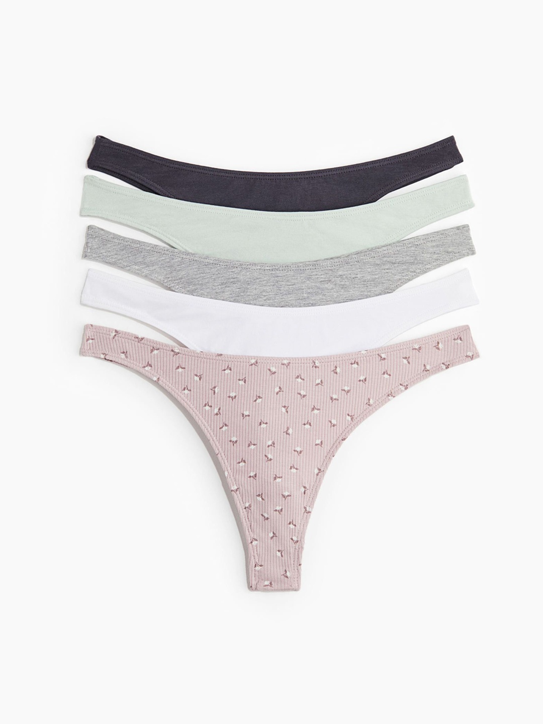 

H&M 5-Pack Cotton Thong Briefs, Pink