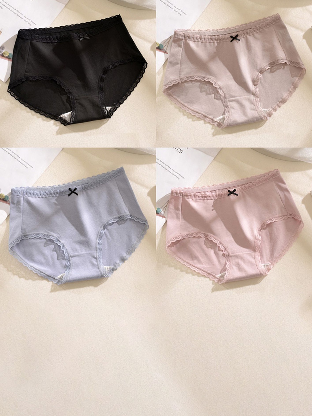 

LULU & SKY Women Cotton Pack Of 4 Cotton Hipster Briefs-JK626925702157-BBPGBLRP, Black