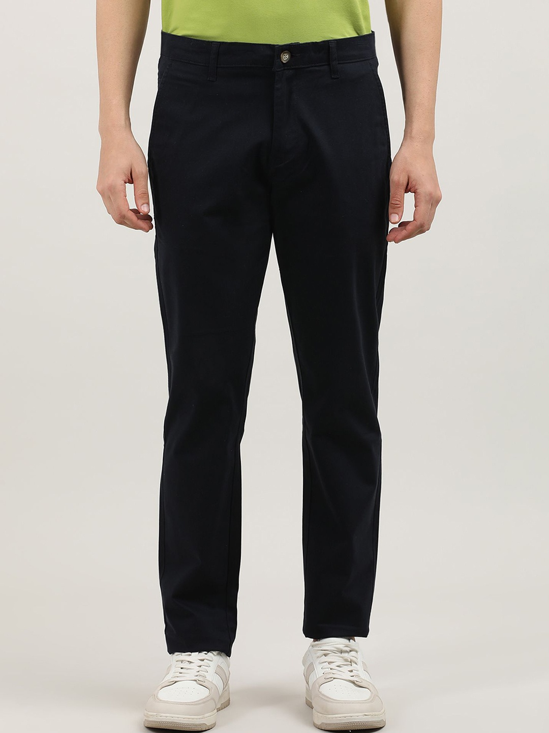 

DRAGON HILL Men Urban Slim Tapered Fit Chinos Trousers, Navy blue