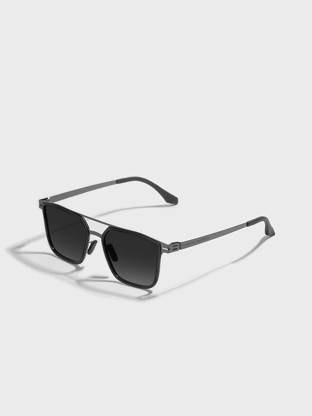 

SAM & MARSHALL Unisex Square Sunglasses with Polarised and UV Protected Lens, Black