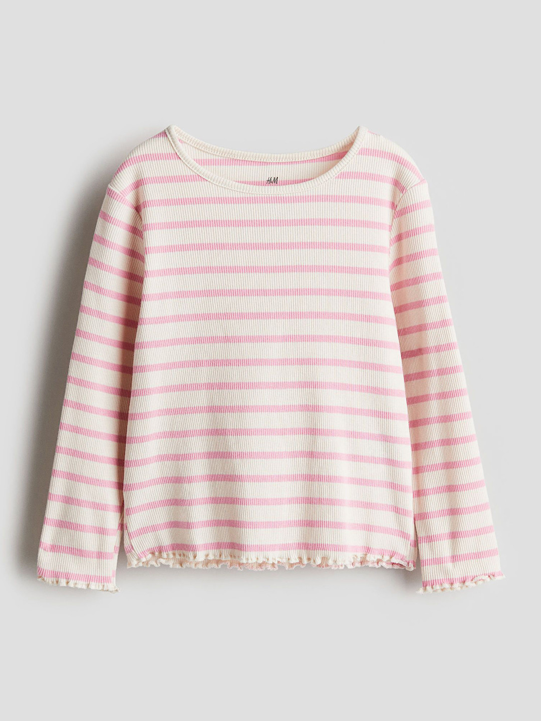 

H&M Long-Sleeved Jersey Top, White