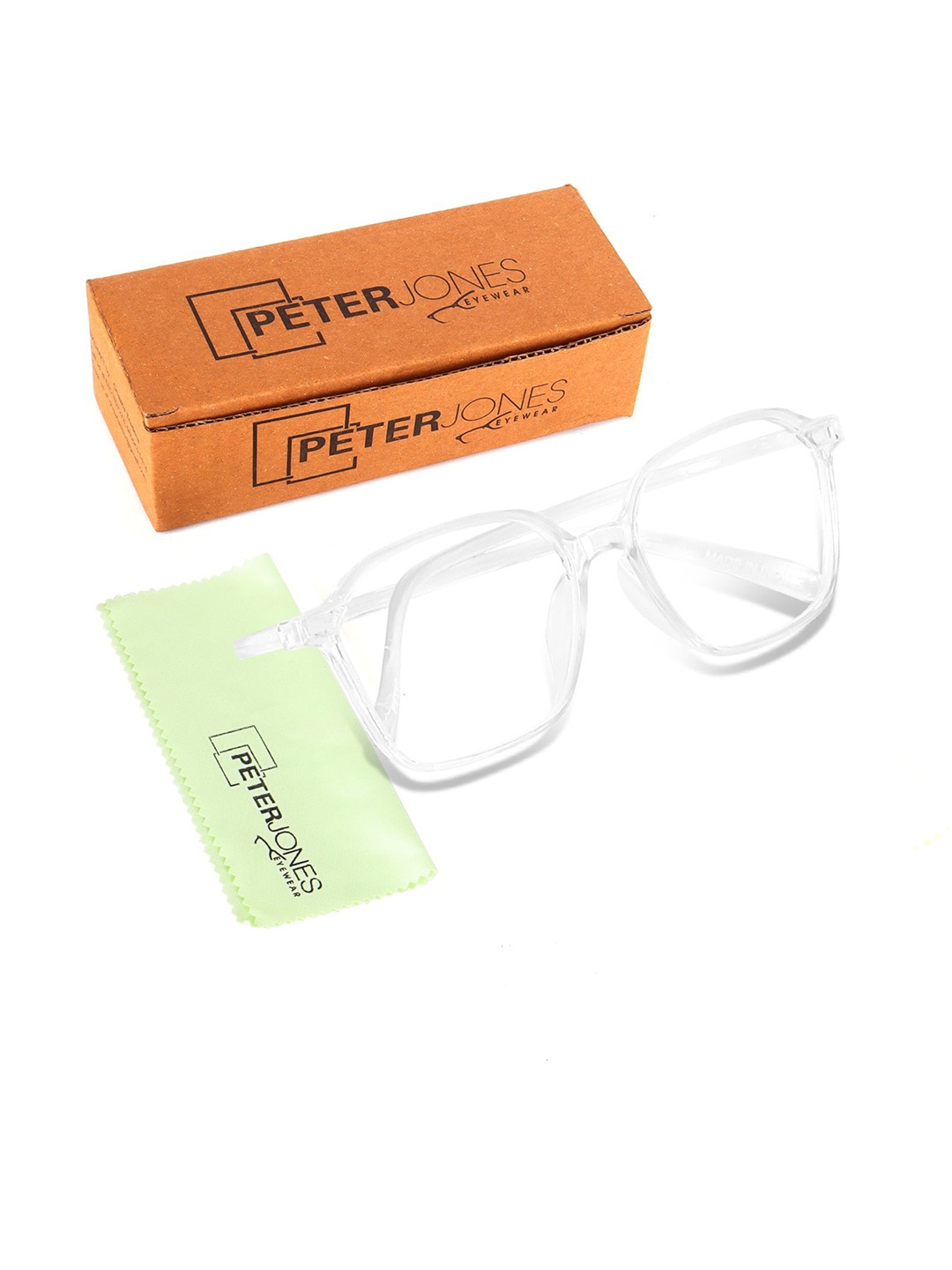 

Peter Jones Eyewear Unisex Full Rim Square Frames, Transparent