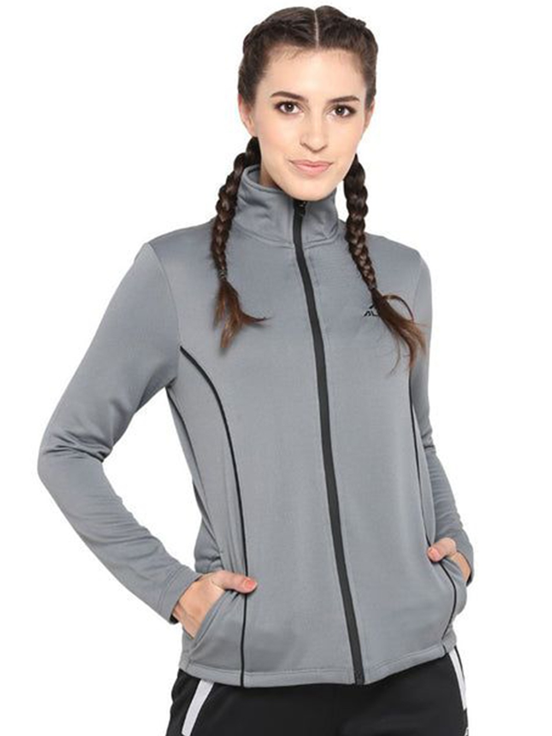 

Alcis Women Grey Solid Jackets