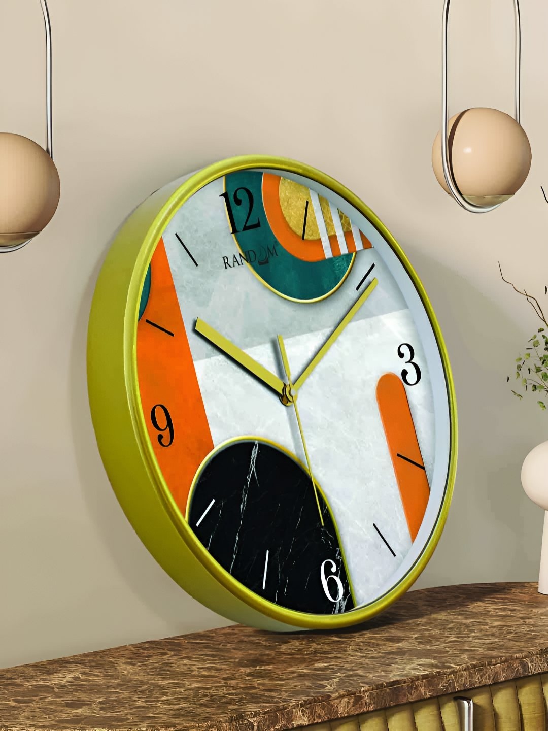 

RANDOM Printed Round Shaped Sweep Silent Movement Contemporary Wall Clock, Green