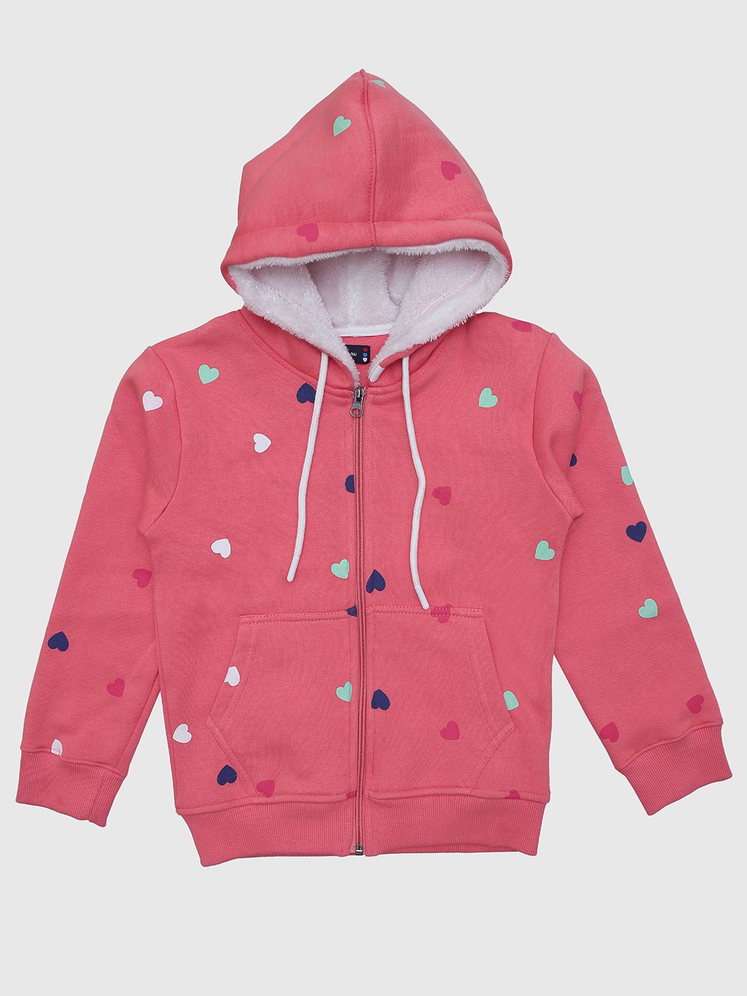 

White Snow Girls Printed Sweatshirt, Pink