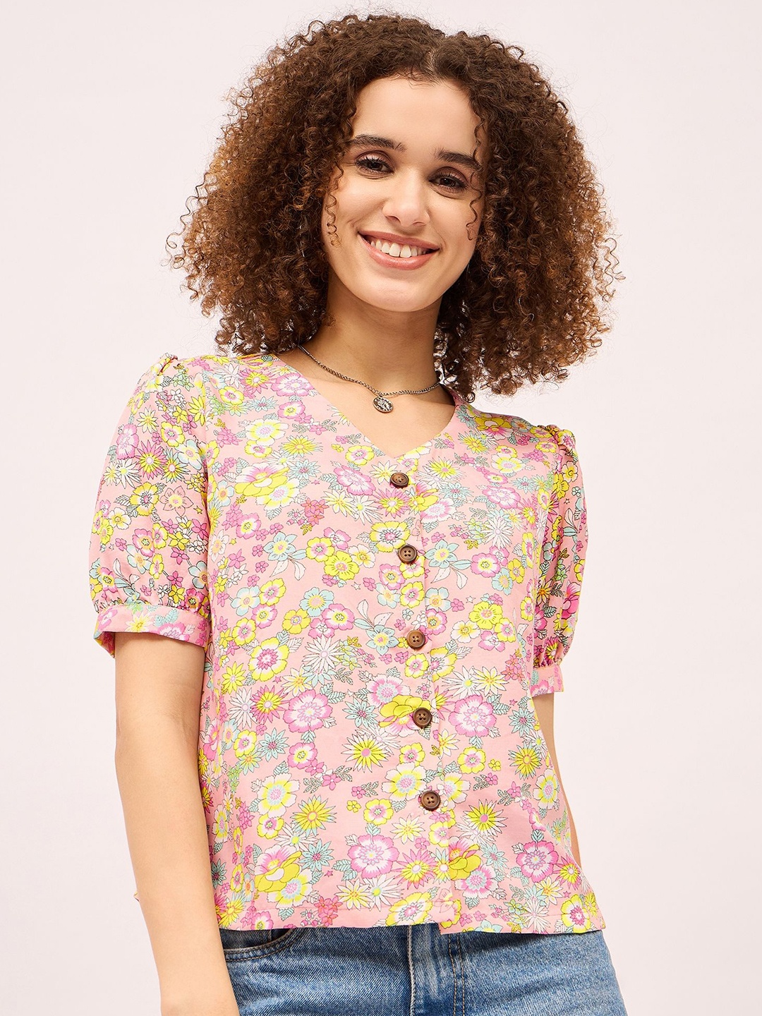 

DressBerry Floral Print Cotton Top, Multi