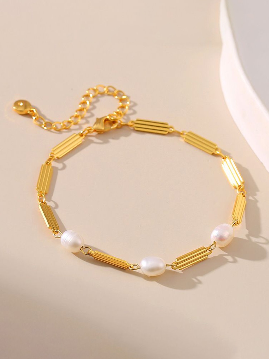 

Just Lil Things Beaded Link Bracelet, Gold